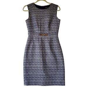 Tahari Arthur S. Levine Lined Blue Sleeveless Shift‎ Dress Size 2
